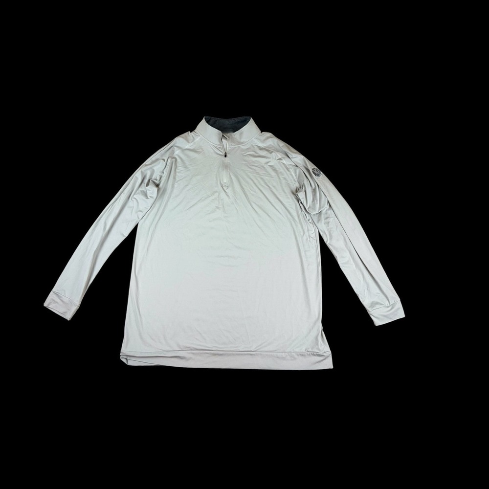 Swannies Mens XXL Light Gray Quarter Zip Golf Pullover Long Sleeve Performance